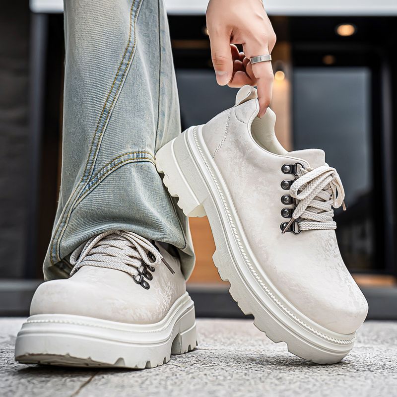 Winter Men Retro British Style - Men'S Shoes To Increase Height ulasan dan harga
